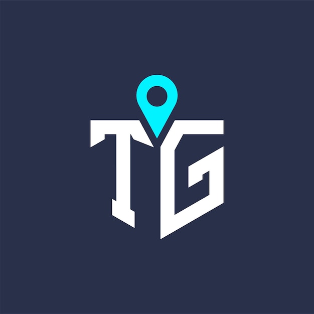 TG Diseño de logotipo de ubicación para reclutamiento y navegación Letra TG Icono vectorial del logotipo