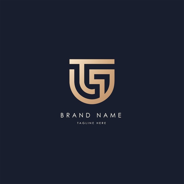 TG vector logo diseño vector imagen alfabético lujo estilo dorado