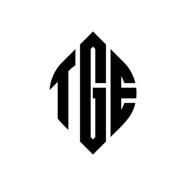 TGE diseño de logotipo de letras circulares con forma de círculo y elipse TGE letras elípticas con estilo tipográfico Las tres iniciales forman un logotipo de círculo TGE emblema de círculo Monograma abstracto letra marca vector