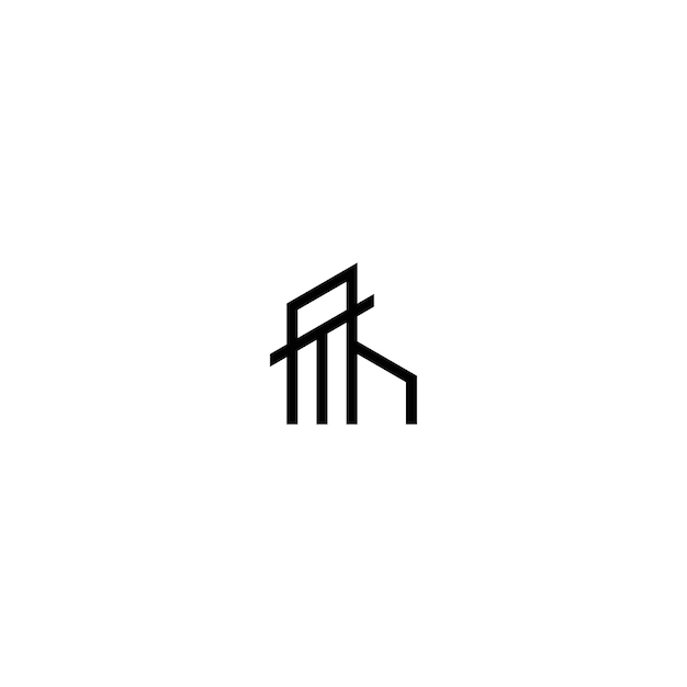 TH concepto de vector de logotipo de edificio de bienes raíces inicial