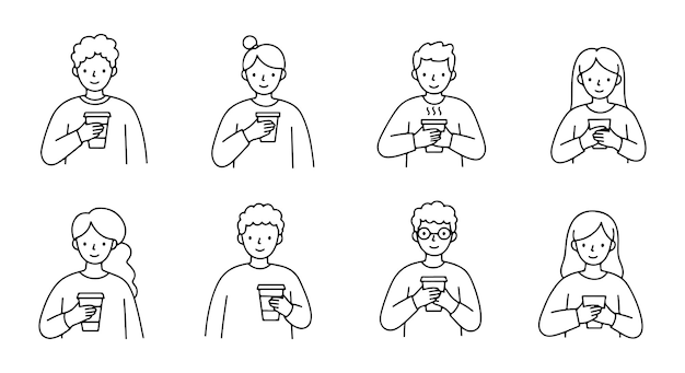 The coffee drinking man and woman icon is available as a usable and editable vector file on digital platforms