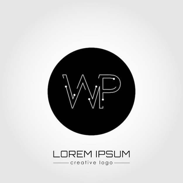 The creative logo is the letter W and P A design element of a logo business card corporate sign or monogram The idea of a thematic design