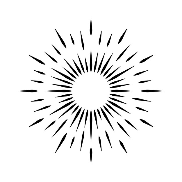 The sun the suns rays in vintage style on a white background solar bursts elements of a shining star