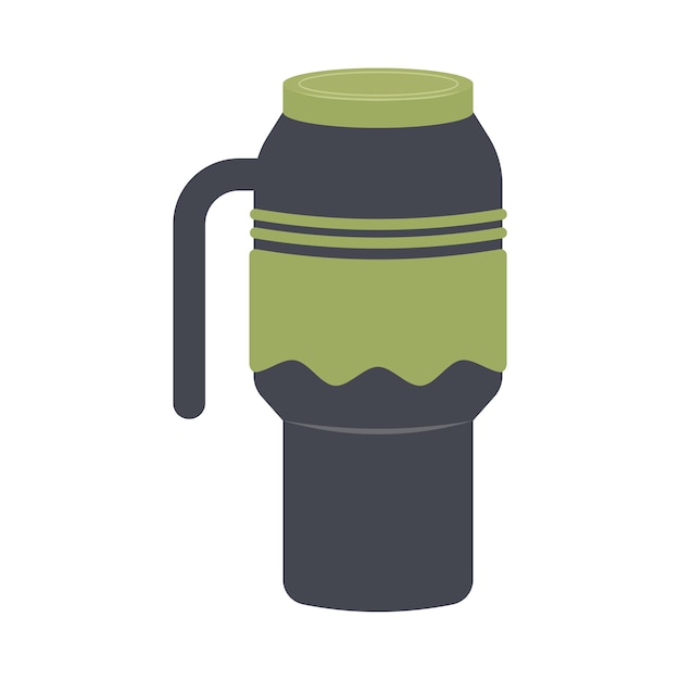 Vector thermo taza ícono de thermos en un estilo plano aislado en fondo blanco ilustración vectorial