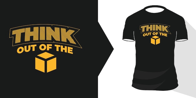 Think out of the box diseño de camiseta de tipografía creativa vector premium