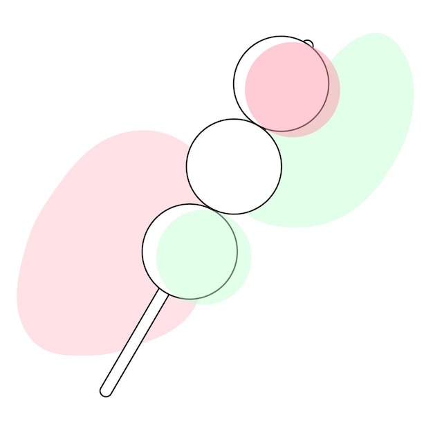 Vector threecolor dango japonés dulces hanami