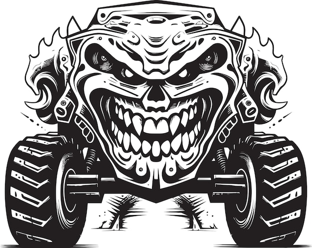 Vector thrill thrasher monster truck emblem eternal bond el logotipo del día de las madres