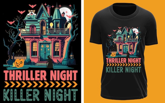 Vector thriller night killer night para el diseño de camisetas de halloween