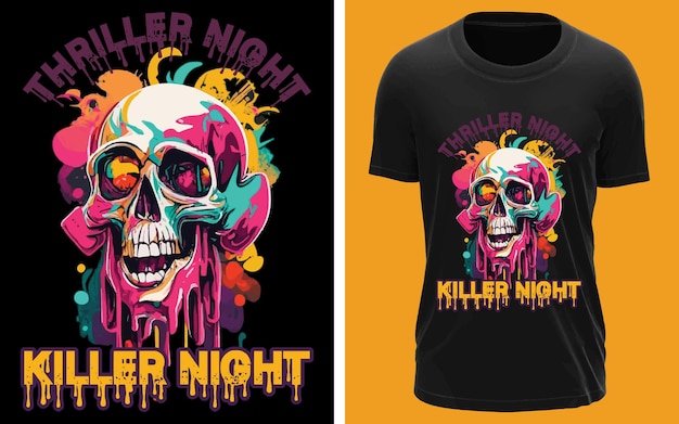 Thriller night killer night para el diseño de camisetas de halloween