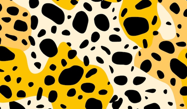 Throwback Glam Seamless Retro Cheetah Print Pattern en negro y amarillo para la moda y el hogar