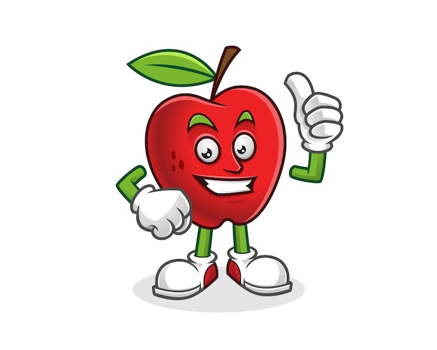 Thumb up apple mascot