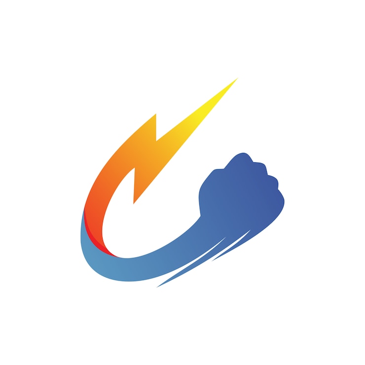 Vector thunder fist logo vector