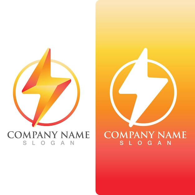 Thunderbolt flash energía logo y símbolo vector