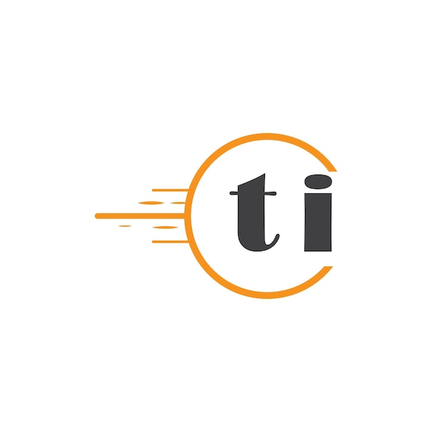 ti logotipo inicial de monograma con diseño de estilo de círculo