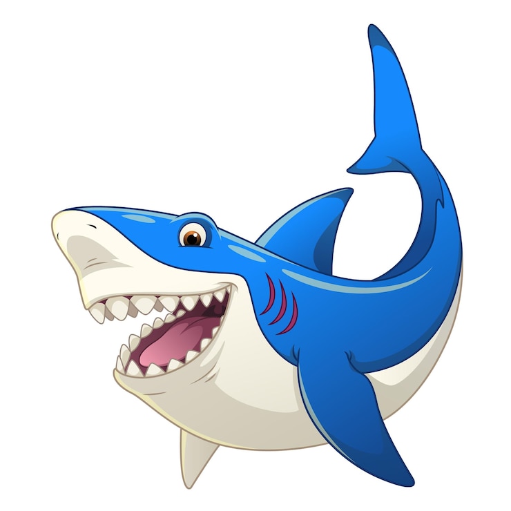 Vector tiburón, caricatura, animal, ilustración