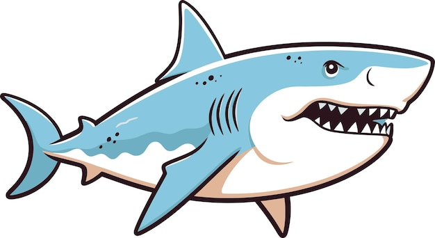 un tiburón de dibujos animados con una cara de tiburón y la boca abierta