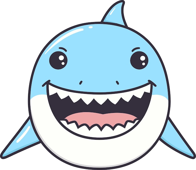 un tiburón de dibujos animados con una gran sonrisa y una grande sonrisa