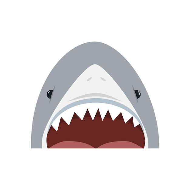 Tiburón enojado con la boca abierta