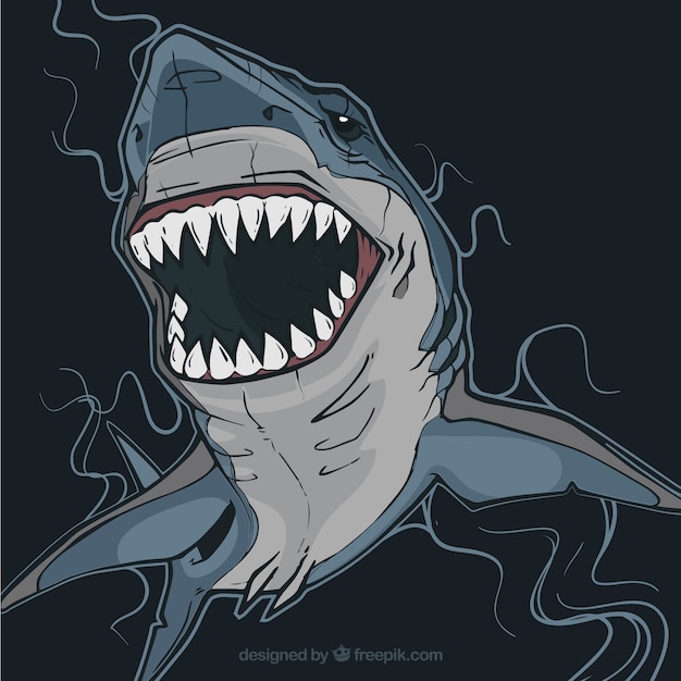 Vector tiburón peligroso