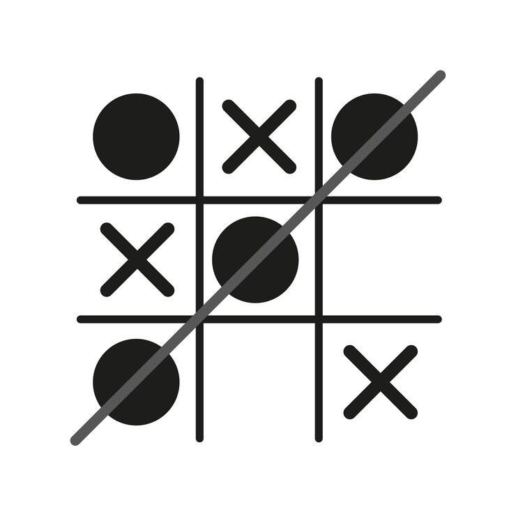 Vector tic tac toe en estilo boceto elemento de juego ilustración vectorial