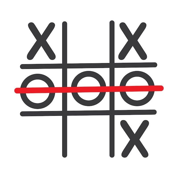 Tic Tac Toe Juego Vector ilustración icono diseño de plantilla