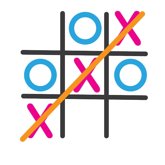 Tic Tac Toe Juego Vector ilustración icono diseño de plantilla