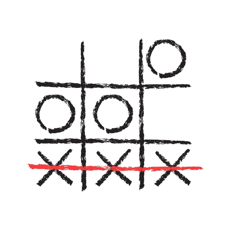 Vector tic tac toe tic tac toe gana el juego