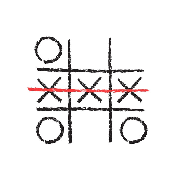 Vector tic tac toe tic tac toe gana el juego