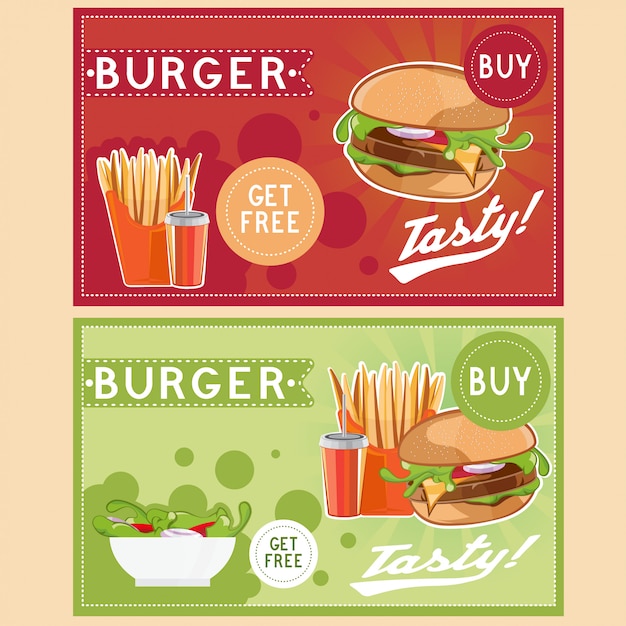 Ticket de comida rapida con papas fritas de hamburguesa cola y ensalada