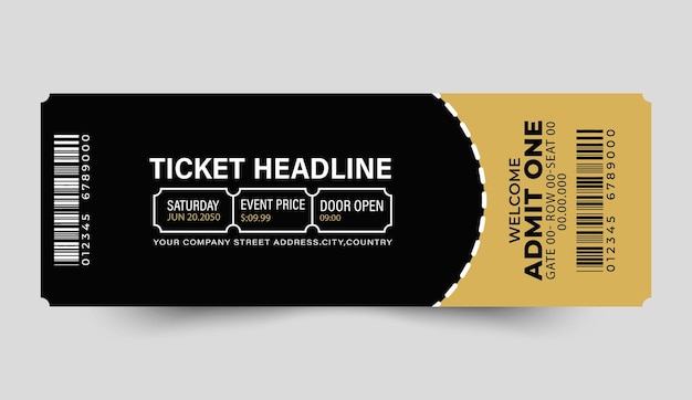 Ticket vintage con el título