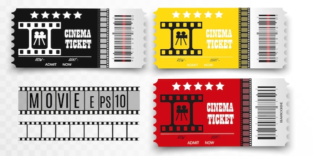 Vector tickets de cine plantilla de folleto de cine