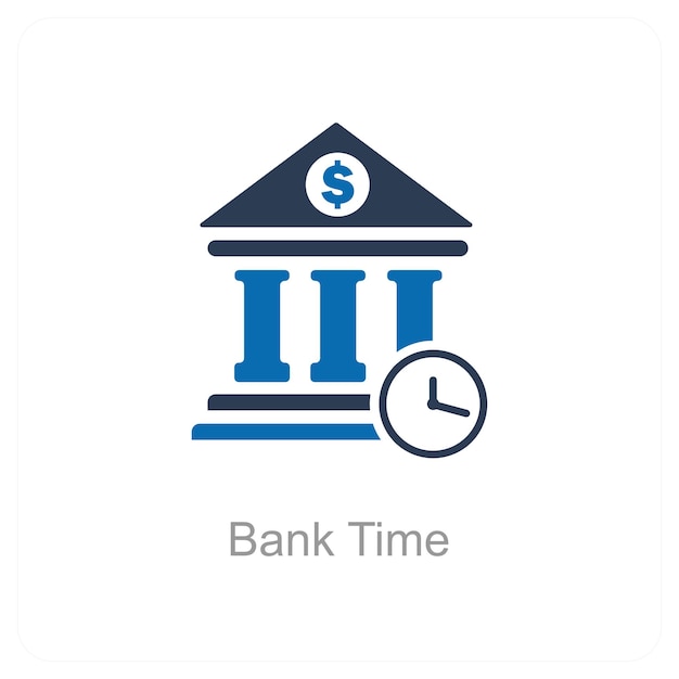 Tiempo del banco y concepto del icono del banco