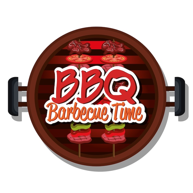 Vector tiempo de barbacoa mejor diseño de ilustración vectorial de carne