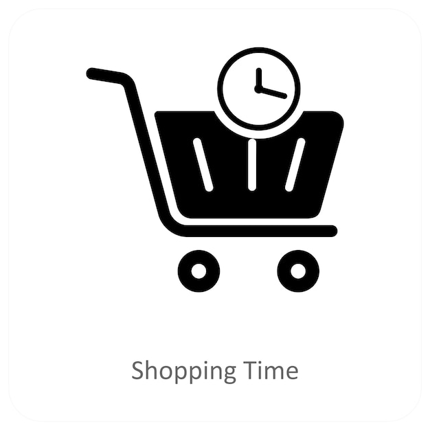 Tiempo de compra y concepto de icono de compra
