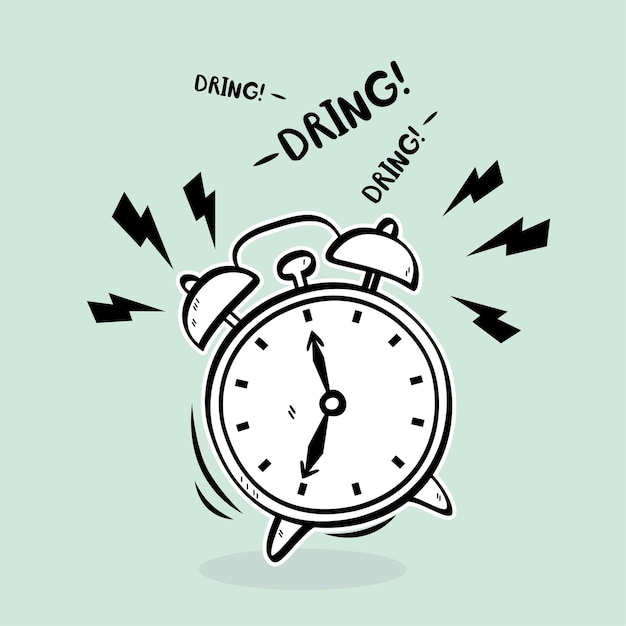Tiempo de despertar del despertador aislado en el fondo en estilo plano Ilustración vectorial