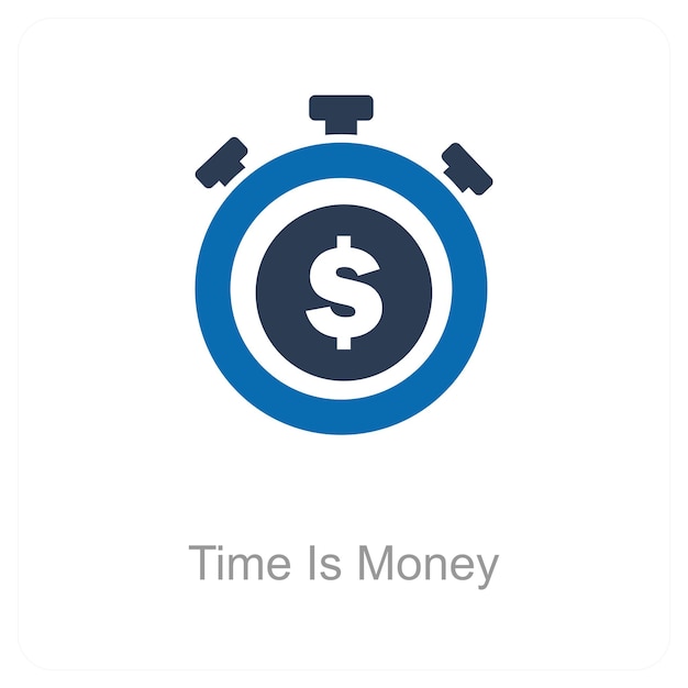 El tiempo es dinero concepto de icono