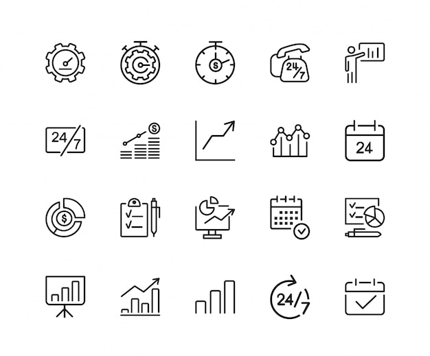 El tiempo es dinero icon set