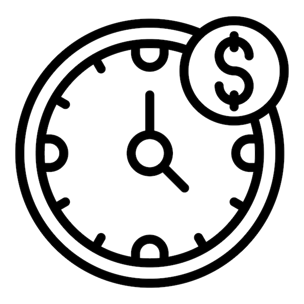 El tiempo es dinero icono contorno vector Idea inicio Trabajo creativo