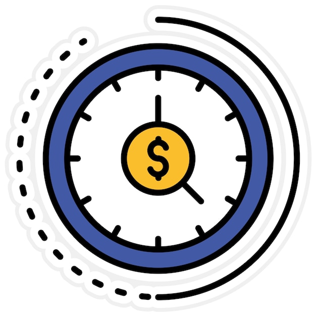 El tiempo es la imagen vectorial del icono de dinero Se puede usar para la hora y la fecha
