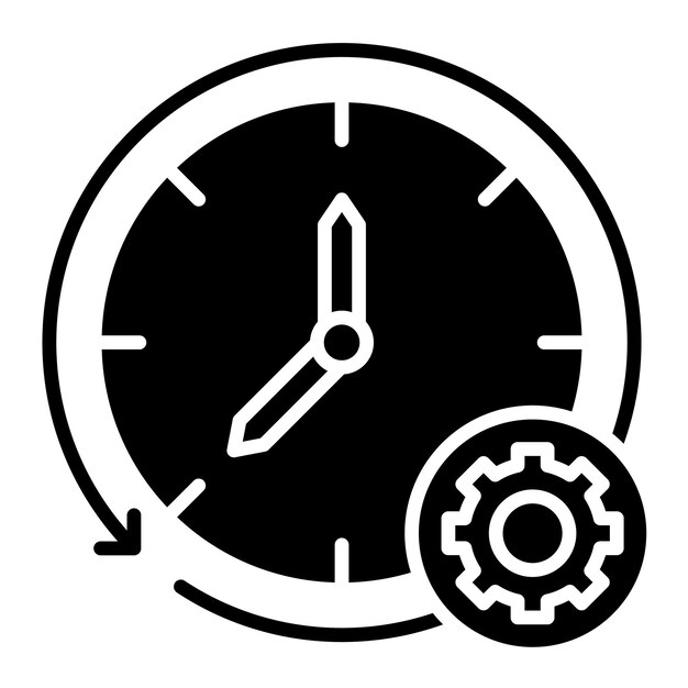 Tiempo de estilo de ilustración vectorial de gestión