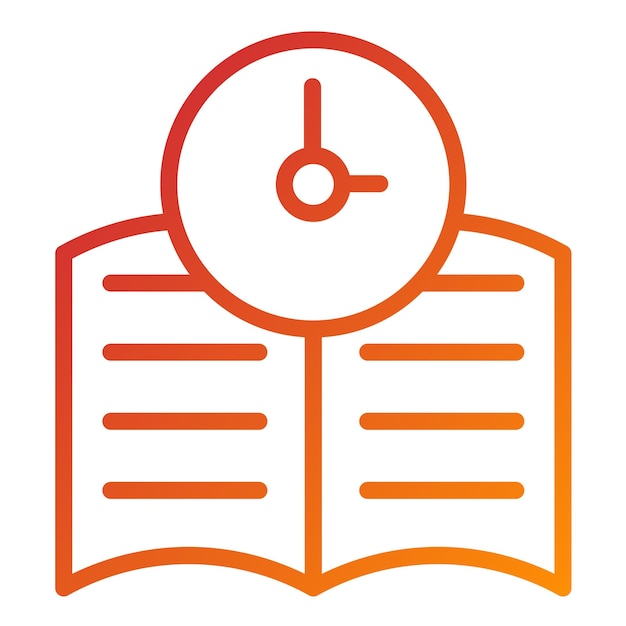 Tiempo de estudio de diseño vectorial Estilo del icono