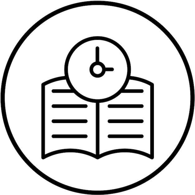 Tiempo de estudio de diseño vectorial Estilo del icono