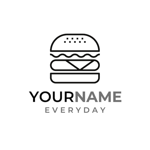 Tiempo de hamburguesa ilustrado para logotipo de empresa de alimentos