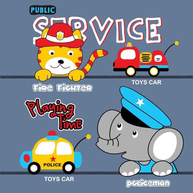 tiempo de juego arte de vector de dibujos animados de animales