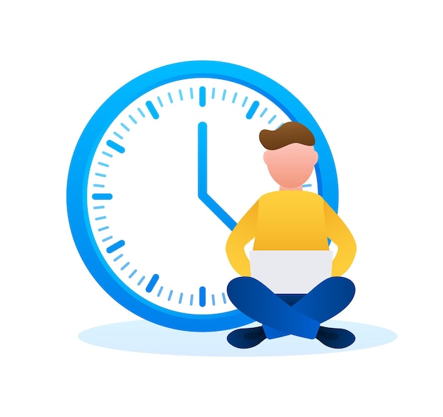 Tiempo libre Horario de trabajo flexible Trabajando desde casa Ilustración de stock vectorial