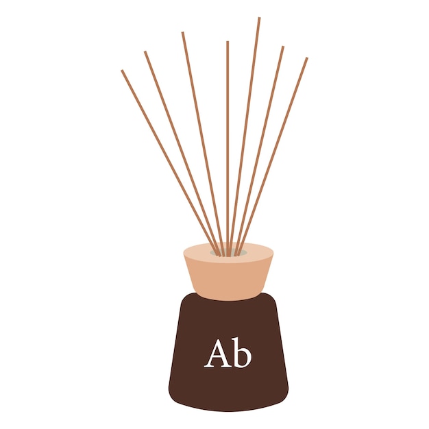 Tiempo de meditación elemento dibujado a mano difusor aromático Ilustración plana vectorial de material de meditación