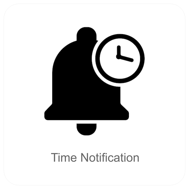 Tiempo de notificación y concepto de icono de notificación
