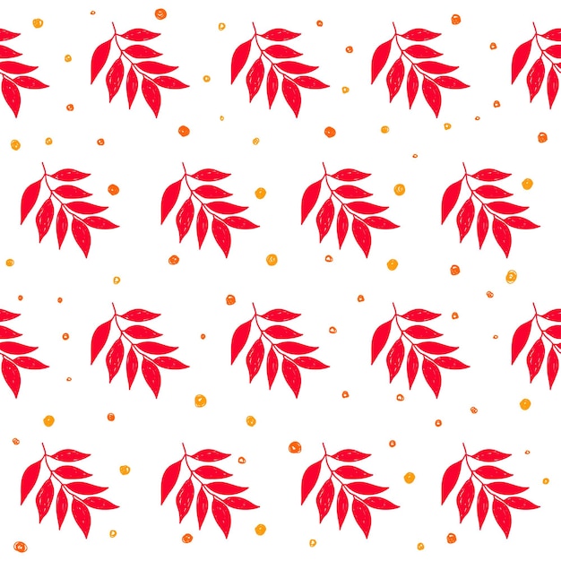 Tiempo de otoño de fondo transparente. Hojas de otoño rojas hechas a mano del doodle aisladas en la cubierta blanca para la tarjeta de diseño, la invitación, el álbum, el skrapbook, la tela textil, etc.