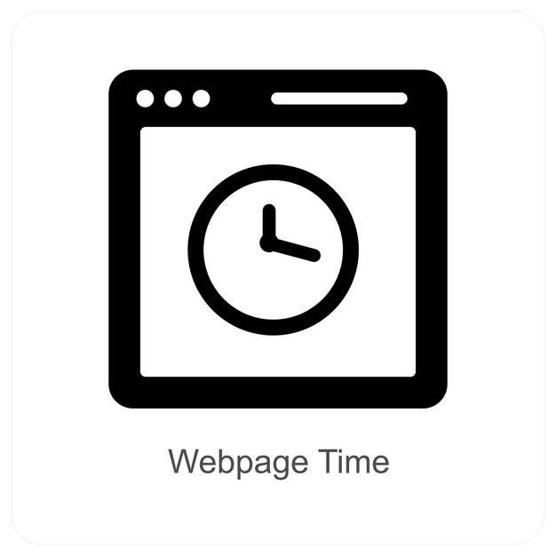 Tiempo de la página web y concepto de icono de tiempo