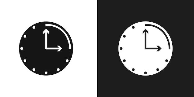 Tiempo pasado cuarto de línea de icono vector de arte